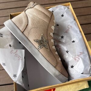 Gypsy Jazz Pink Metallic High-Top Sneaker with Glitter Star